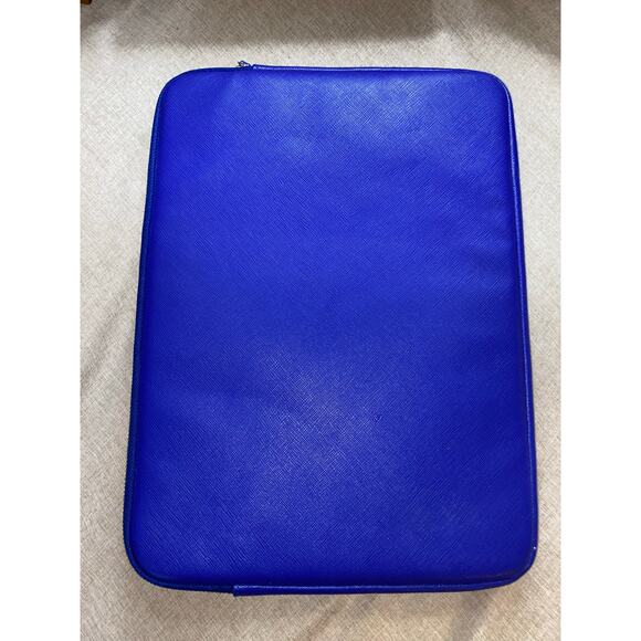 Kate Spade New York Laptop Sleeve Zip Case Blue Gold Logo Hardware - Picture 5 of 10